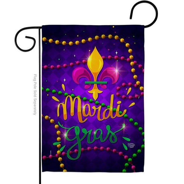 Ornament Collection Ornament Collection G192435-BO 13 x 18.5 in. Mardi Gras Beads Garden Flag with Spring Double-Sided Decorative Vertical Flags House Decoration Banner Yard Gift G192435-BO